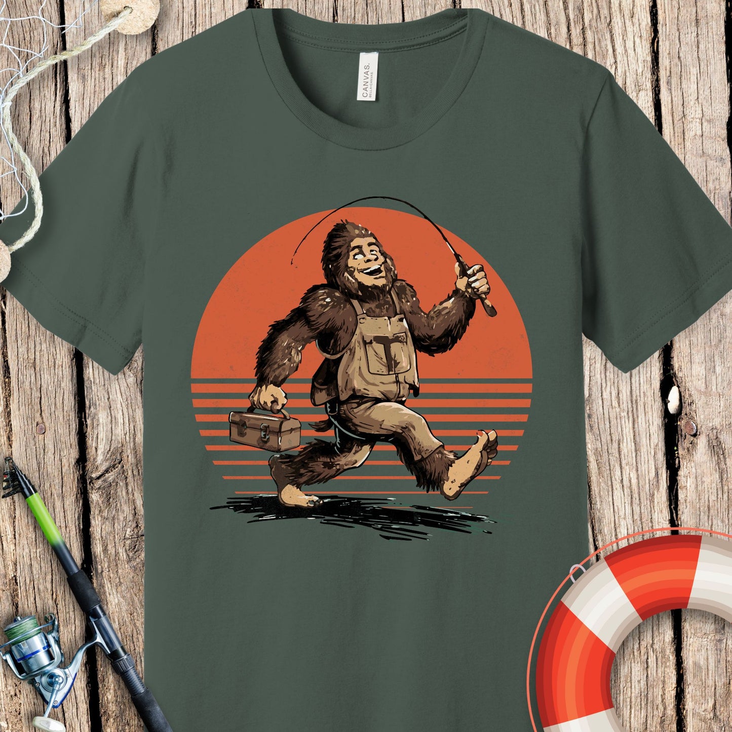 Bigfoot Fishing T-Shirt