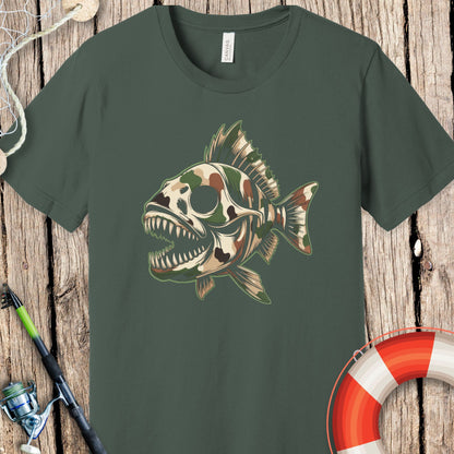 Camo Skeleton Fish T-Shirt