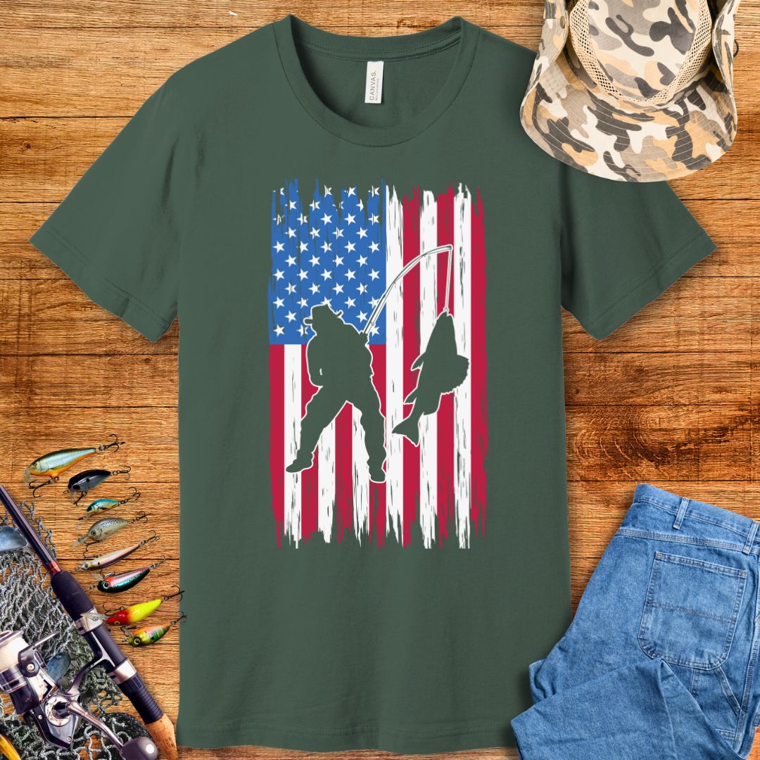 American Flag Fishing T-Shirt