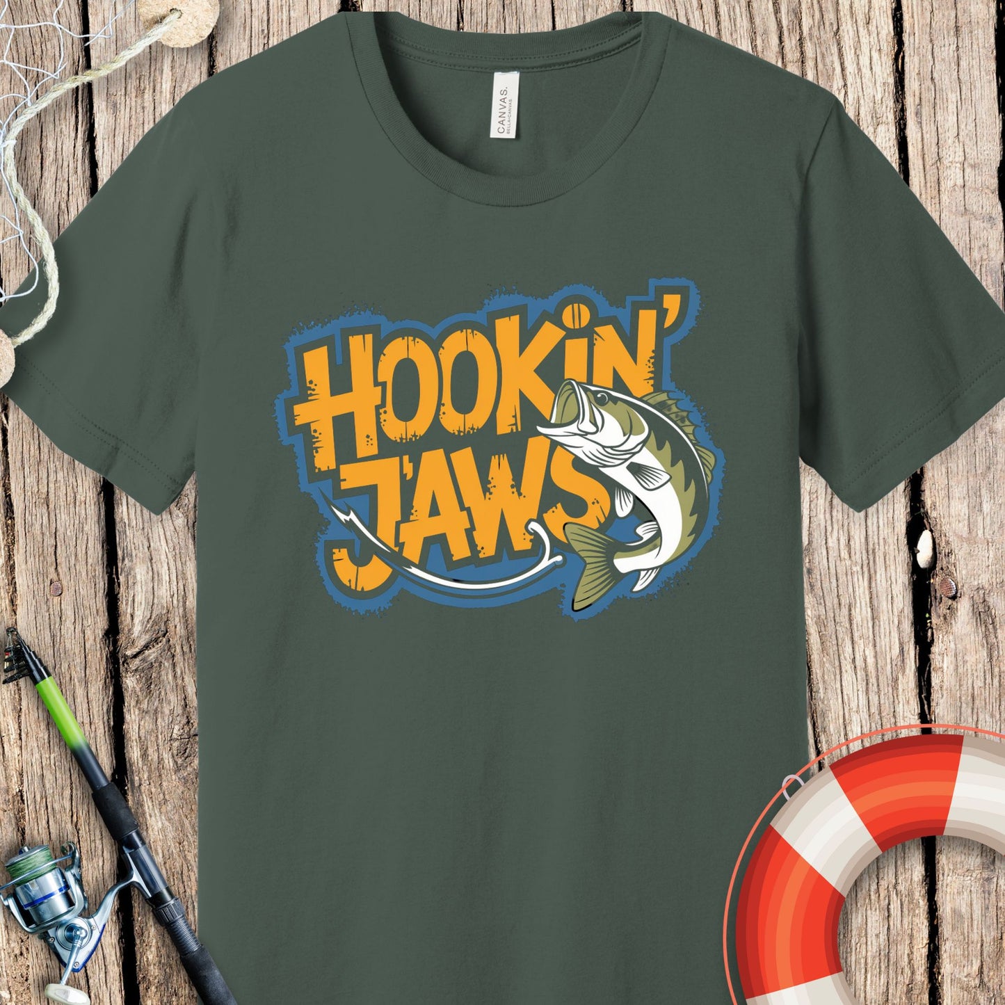 Hooking Jaws Fishing T Shirt