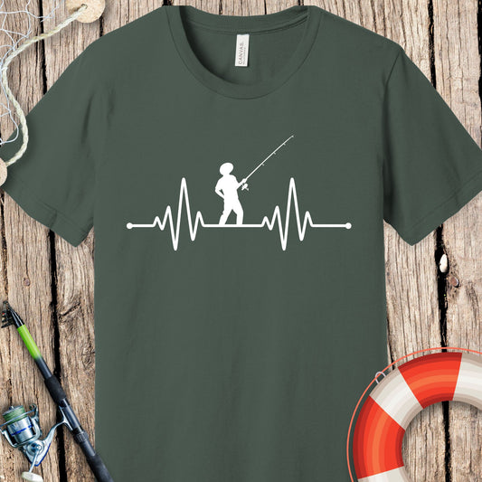 Fishing Heartbeat T-Shirt