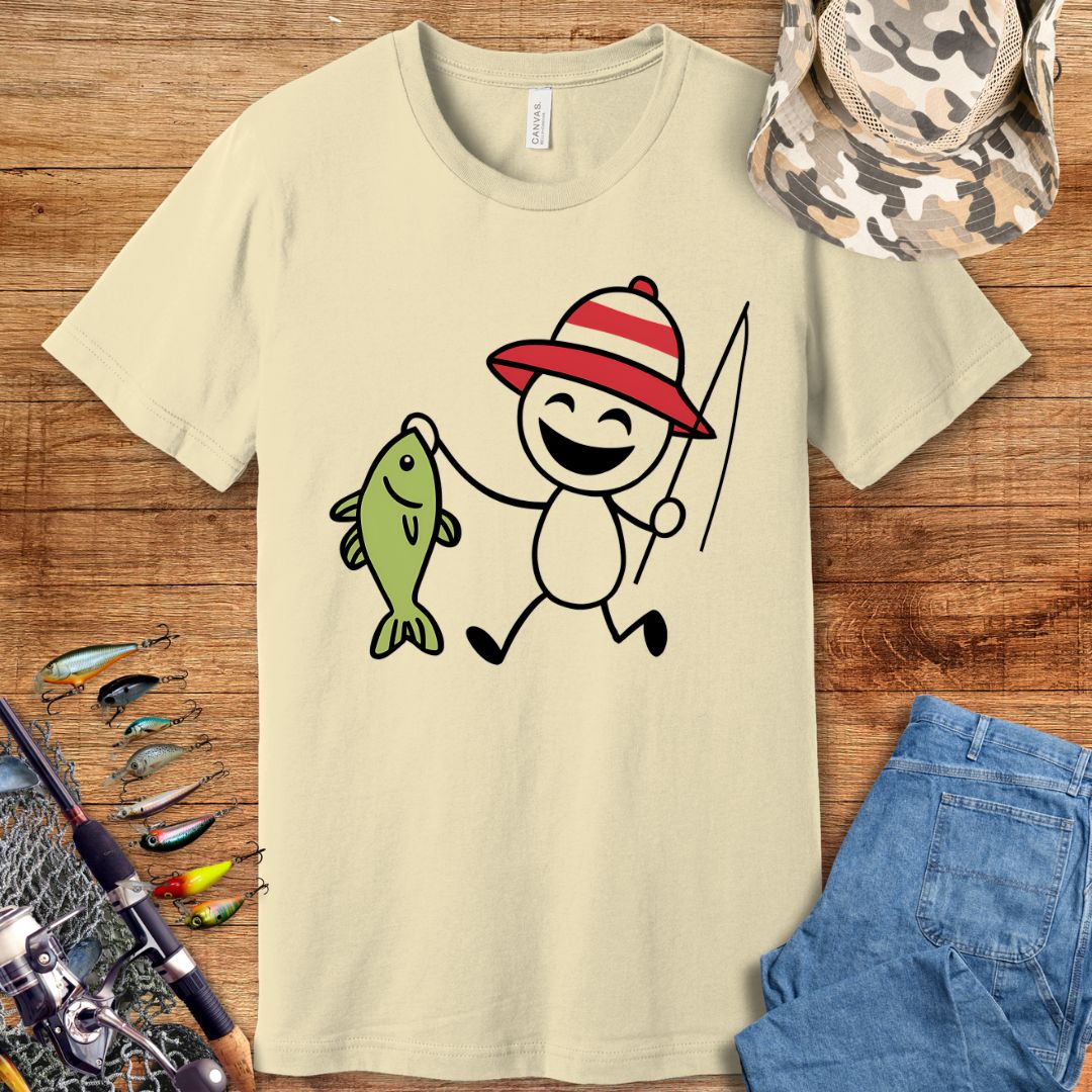 Stick Man Fishing T-Shirt