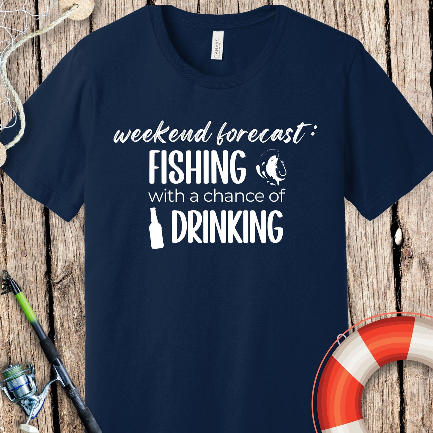 Weekend Forecast Fishing T Shirt