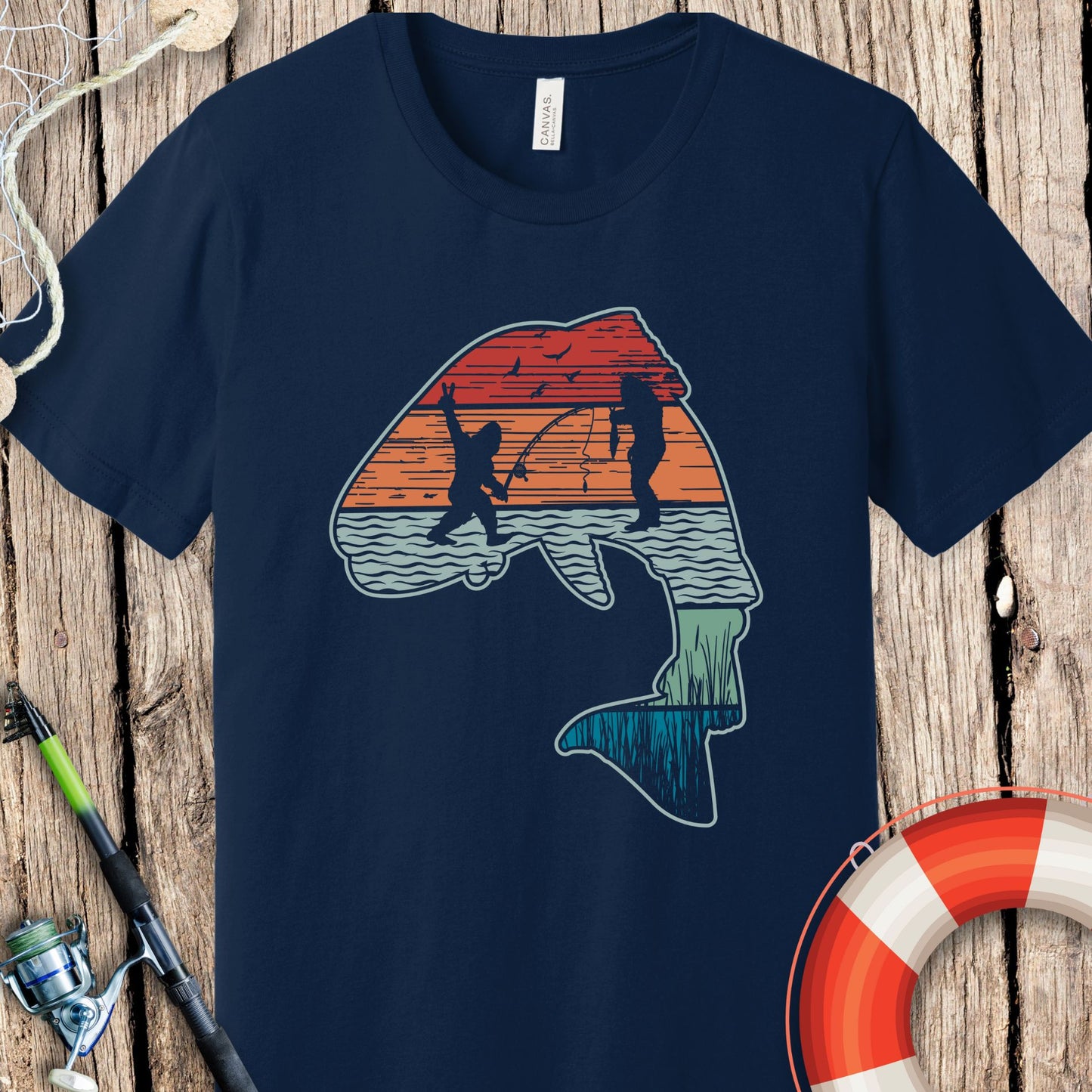 Bigfoot Fish T Shirt