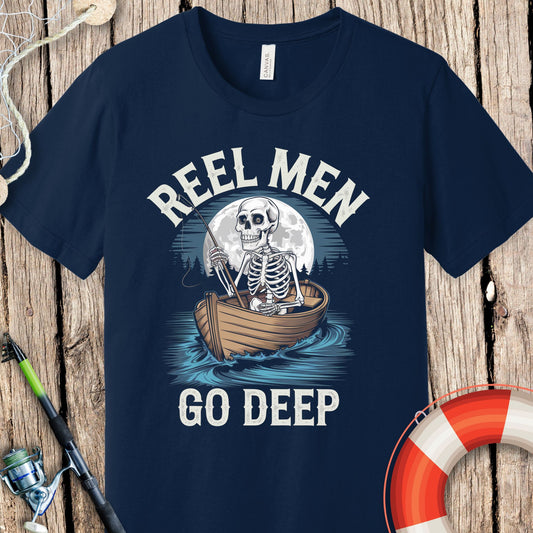 Reel Men Go Deep Fishing T-Shirt