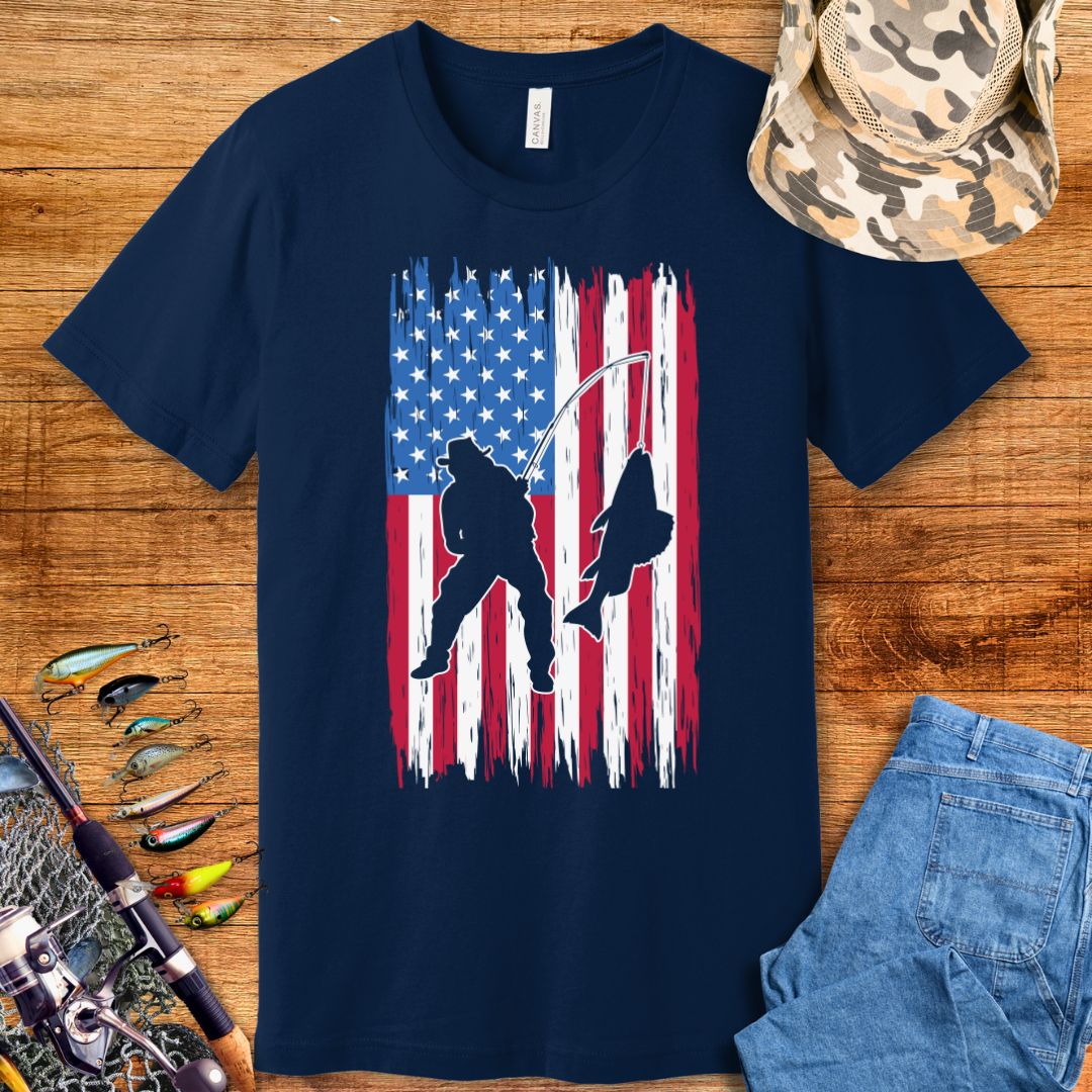 American Flag Fishing T-Shirt