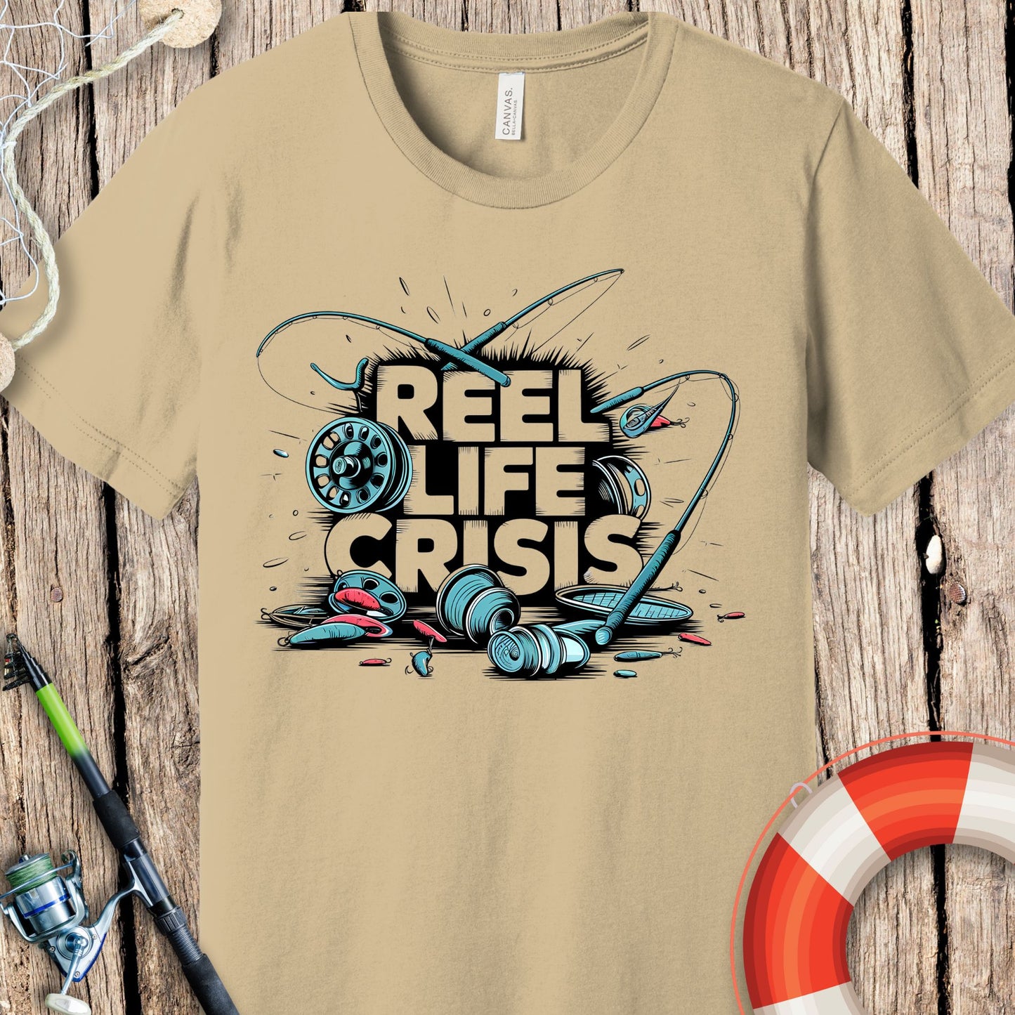 Reel Life Crisis Fishing T-Shirts