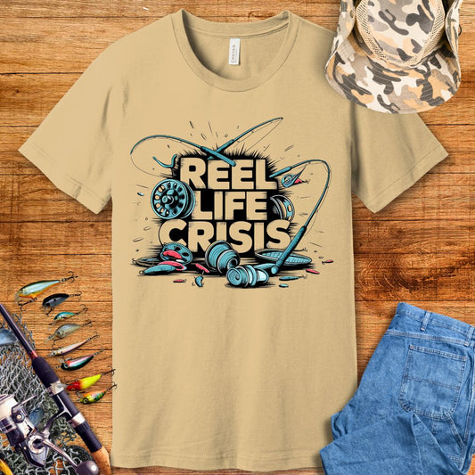 Reel Life Crisis Fishing T-Shirts