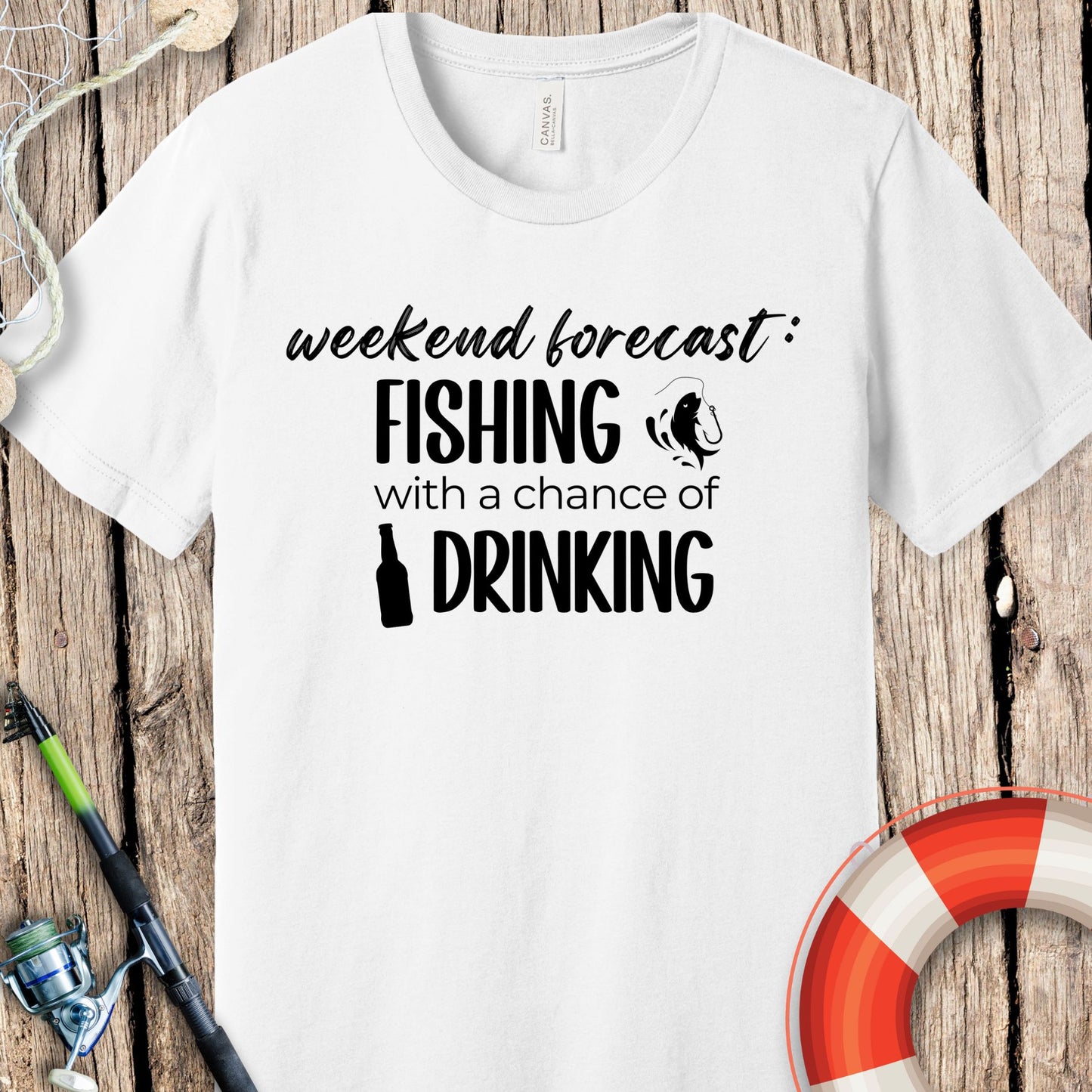 Weekend Forecast Fishing T Shirt