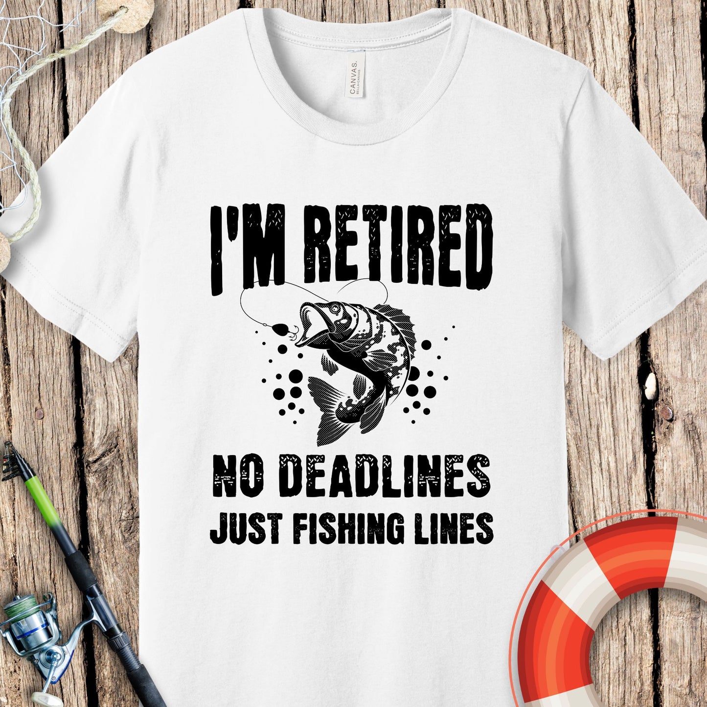 I'm Retired Fishing Lines T-Shirt