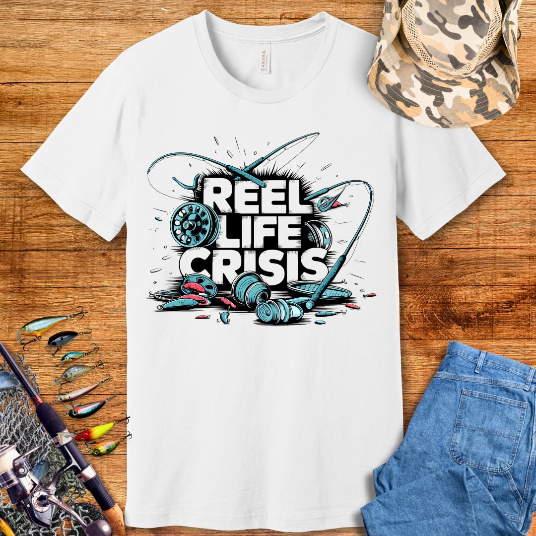 Reel Life Crisis Fishing T-Shirts